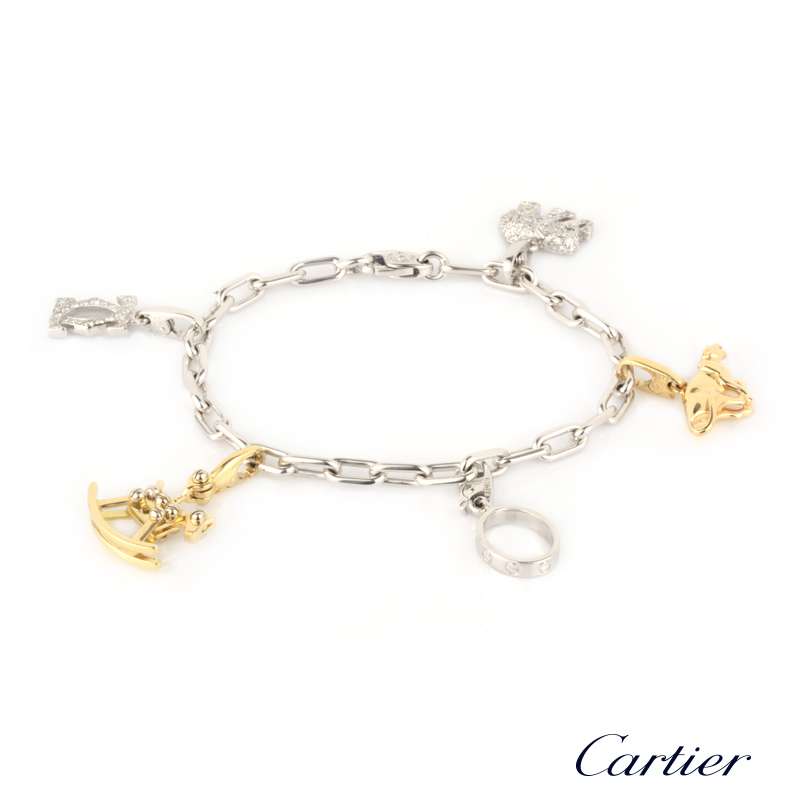 white gold charm bracelet
